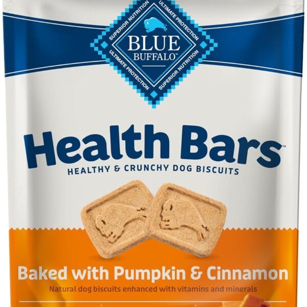 Blue Buffalo Health Bars Crunchy Dog Biscuits, Oven-Baked With Natural Ingredients, Pumpkin & Cinnamon, 16-oz Bag