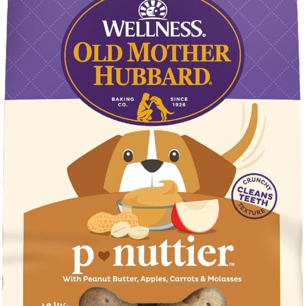 Old Mother Hubbard Wellness P-Nuttier Dog Biscuits, Natural, Training Treats, Peanut Butter Flavor, Small Size, (20 Ounce Bag)
