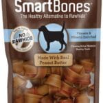SmartBones Mini Chews With Real Peanut Butter 24 Count, Rawhide-Free Chews For Dogs (Packaging May Vary)