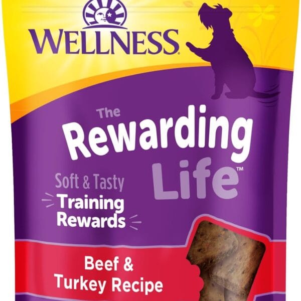 Wellness Rewarding Life Dog Treats, Training Treat, Grain Free, Soft Beef & Turkey (6 Ounce Bag)