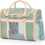 Airline Approved Pet Carrier Backpack, Waterproof PU Foldable Design with Light-Blocking Ventilation, TSA-Compliant Travel Bag for Cats & Small Dogs – Easy Hose Wash & 360° Breathable Mesh