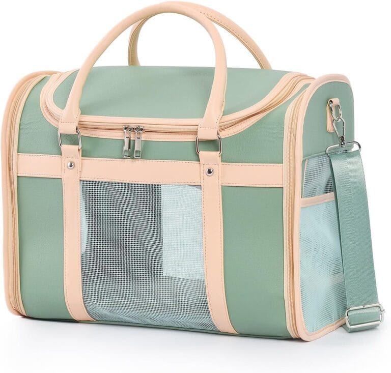 Airline Approved Pet Carrier Backpack, Waterproof PU Foldable Design with Light-Blocking Ventilation, TSA-Compliant Travel Bag for Cats & Small Dogs – Easy Hose Wash & 360° Breathable Mesh