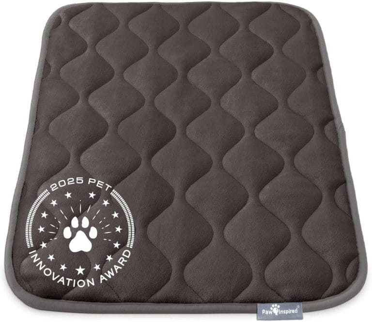 Paw Inspired Washable Padded Crate Mats for Dogs | 29 x 18 Pad, Fits 30-inch Kennels | Leakproof, Waterproof Bottom, Plush Pet Beds (Gray)