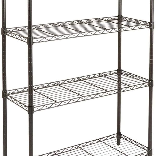 Amazon Basics 4-Shelf Adjustable Heavy Duty Steel Wire Rack Storage Shelving Organizer for Kitchen, Garage, 36" L x 14" W x 54" H, Black
