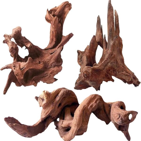 Natural Aquarium Driftwood for Fish Tanks & Reptile Terrariums  Safe Fish Tank Decorations, Unique Twisted Branches 3-Piece 7-11 Inch Low Tannin, Easy to Sink