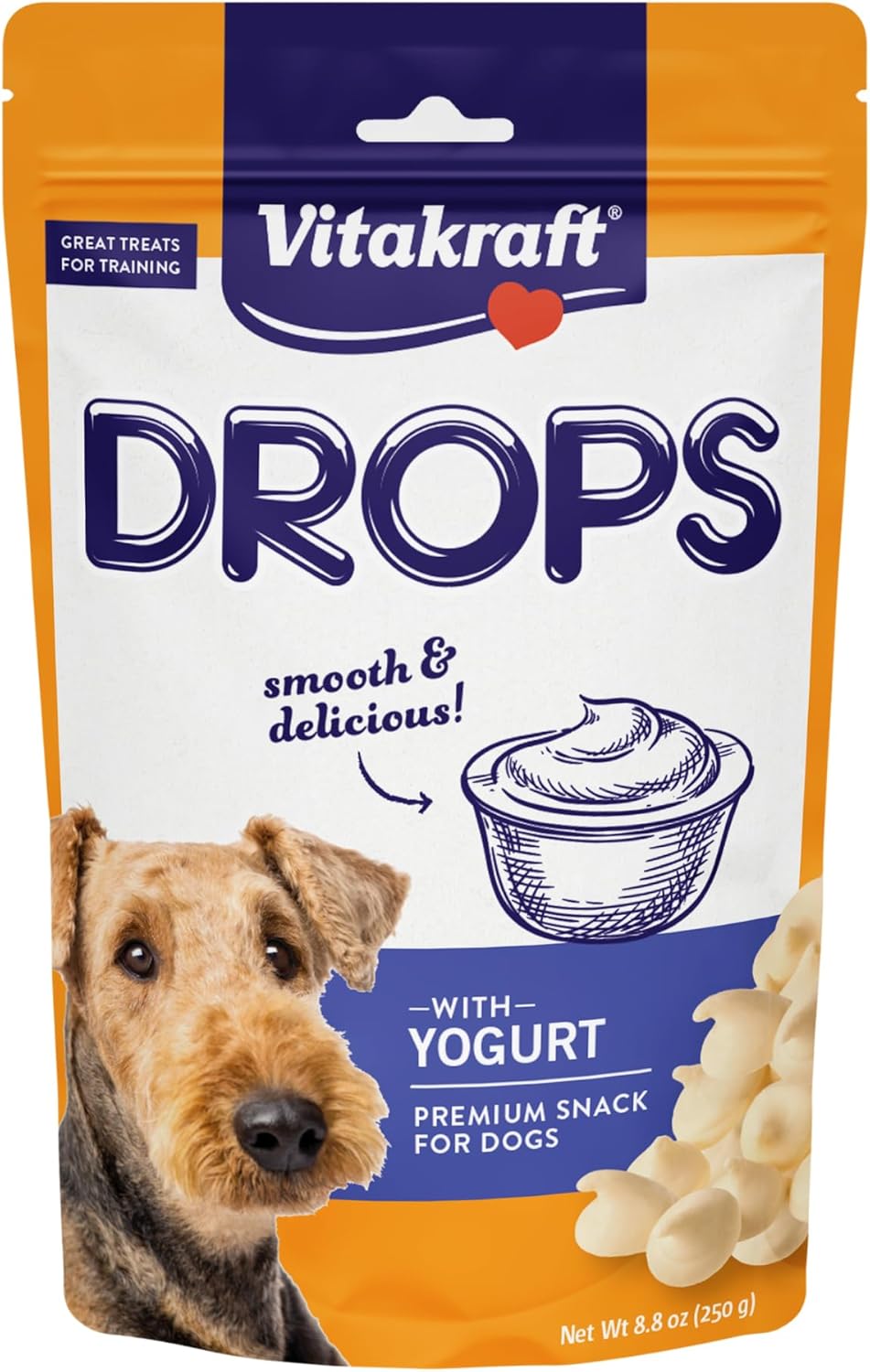 Vitakraft Drops with Yogurt Treats for Dogs, Bite-Sized Training Snacks, 8.8 Ounce (Pack of 1) Vitakraft Drops with Yogurt Treats for Dogs, Bite-Sized Training Snacks, 8.8 Ounce (Pack of 1)
