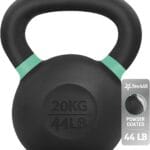 Yes4All Powder Coated Kettlebell, Cast Iron Core Kettlebells with Non-Slip Handle & Flat Bottom for Conditioning, Heavy Duty for Strength Training, 9lb to 71lb - Single & Pair