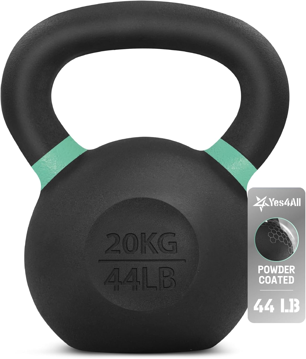 Yes4All Powder Coated Kettlebell, Cast Iron Core Kettlebells With Non Slip Handle & Flat Bottom For Conditioning, Heavy Duty For Strength Training, 9lb To 71lb Single & Pair Yes4All Powder Coated Kettlebell, Cast Iron Core Kettlebells with Non-Slip Handle & Flat Bottom for Conditioning, Heavy Duty for Strength Training, 9lb to 71lb - Single & Pair