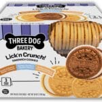 Three Dog Bakery Lick'n Crunch Sandwich Cookies Premium Dog Treats with No Artificial Flavors, Carob/Peanut Butter, Golden/Vanilla, 39 Ounces (Pack of 1)