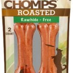 Pork Chomps Roasted Pressed Pork Skin Dog Chews, 4.5-inch Bone, 2 Count