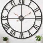 36 Inch Extra Oversized Large Giant Modern Decorative Wall Clock,Vintage Industrial Farmhouse Black Metal Big Roman Numeral Large Clocks for Living Room Decor,Entrance Fireplace,Dining Room