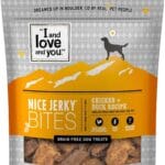 I and love and you Nice Jerky Bites - Chicken + Duck - Grain Free, Real Beef, Training Treat, Chewy Dog Treats, Filler Free, 4oz