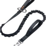 EXCELLENT ELITE SPANKER Tactical Bungee Dog Leash Military Adjustable Dog Leash Quick Release Elastic Leads Rope with 2 Control Handle(Black