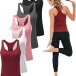 6 or 5 Pack Workout Tank Tops for Women, Athletic Racerback Sports Tank Tops, Compression Sleeveless Dry Fit Shirts