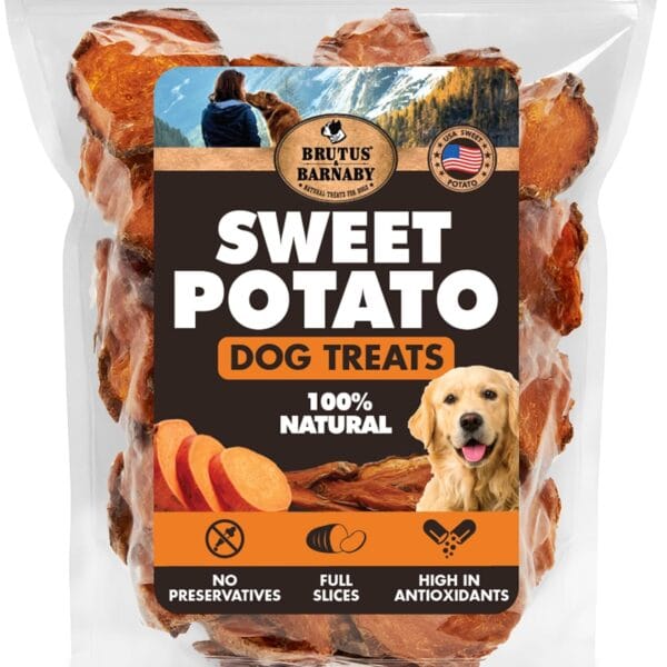 BRUTUS & BARNABY Sweet Potato Dog Treats  Support Sensitive Stomachs with USA-Grown, Hypoallergenic Treats That Smell as Good as They Taste