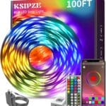 KSIPZE 100ft Led Strip Lights RGB Music Sync Color Changing Bluetooth Led Lights with Smart App Control Remote Led Lights for Bedroom Room Lighting Flexible Home Dcor
