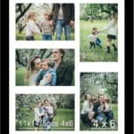 11x14 Picture Frame, 4x6 Collage Picture Frame, Display 5 Pcs 4x6 Photos or 11x14 Picture, Five Opening 4x6 Collage Frame for Wall Hanging, Lightweight 4 x 6 Multi Pictures Frame, Black
