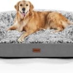 3.7 inch Thickened Orthopedic Dog Beds for Extra Large Dogs, Supportive Dog Sofa Bed with 28D Egg-Crate Foam, Removable Washable Cover, Waterproof Lining, Half-Round Design for Puppy,Senior,Sick