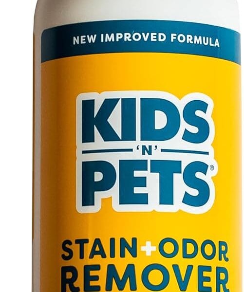 KIDS 'N' PETS Instant All-Purpose Stain & Odor Remover Permanently Eliminates Dog Pee, Cat Urine, Other Smells, Spots from Home Carpet, Couch, Furniture, Mattress, Fabric. Non-Toxic, Child Safe - 27oz