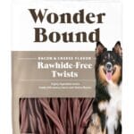 Wonder Bound Bacon & Cheese Flavor Dog Twist Sticks - 55 Count - Rawhide-Free Dog Treats, Dental Health Chews for Plaque & Tartar Control, Easy to Digest, Long-Lasting