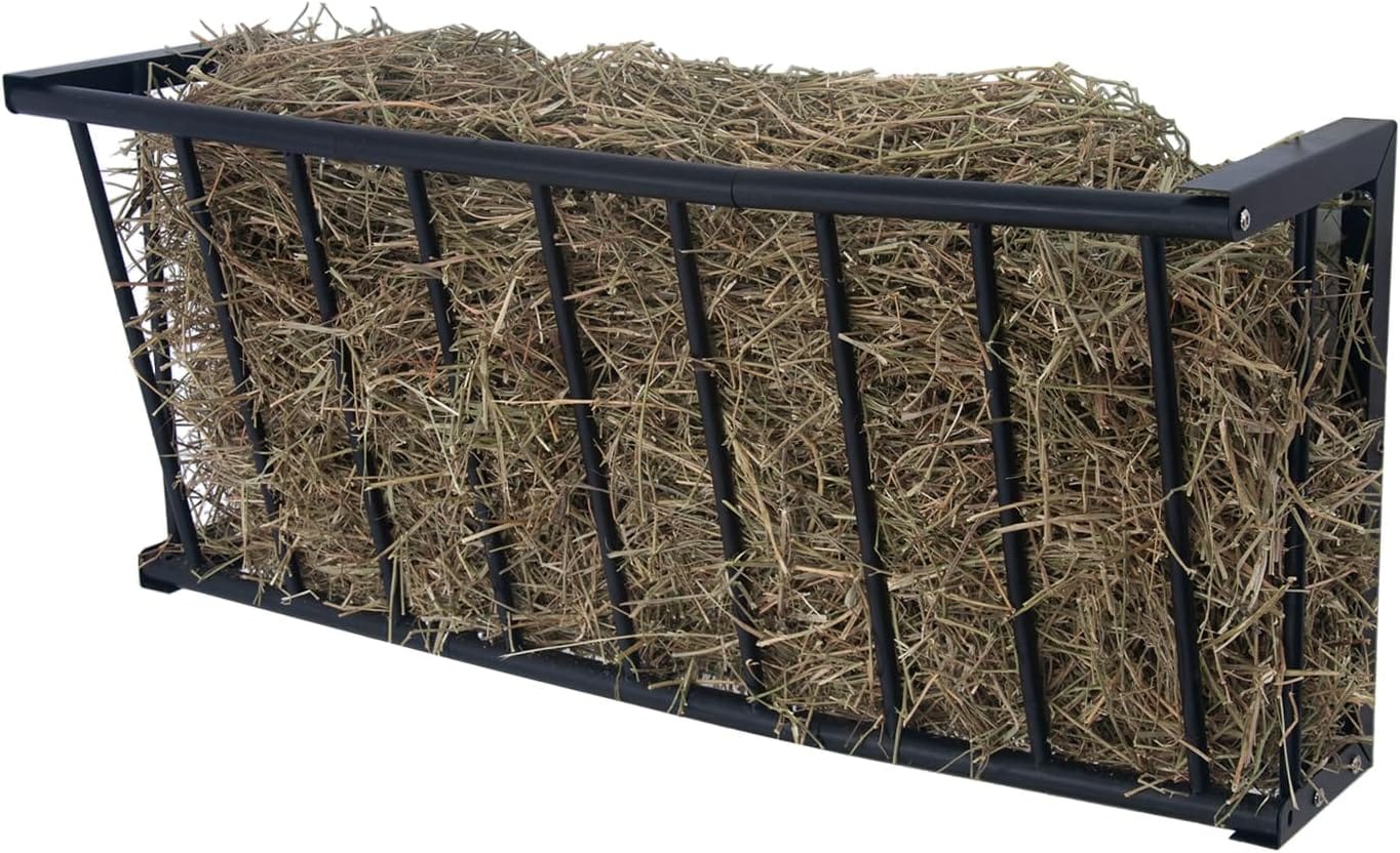 Wall Mount Hay Rack, 40'' Long Livestock Hay Feeder with 25 Gallon Capacity, Carbon Steel Hay Feeder for Sheep, Goats, Horses, Indoor Outdoor Uses Wall Mount Hay Rack, 40'' Long Livestock Hay Feeder with 25 Gallon Capacity, Carbon Steel Hay Feeder for Sheep, Goats, Horses, Indoor Outdoor Uses