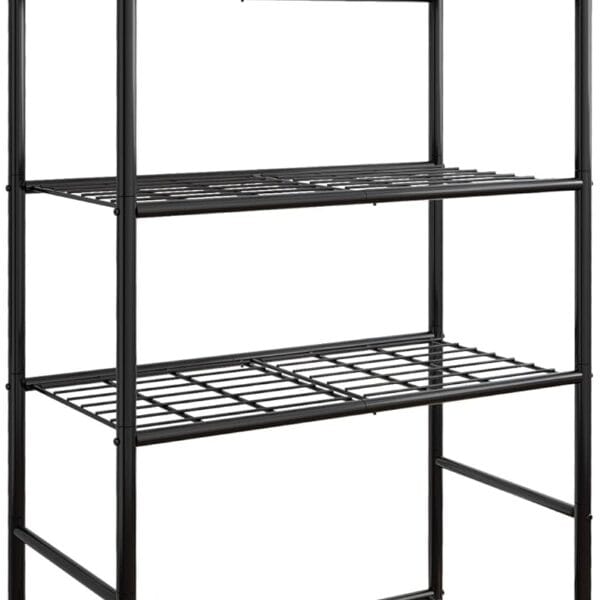 Storage Shelves - 5 Tier Shelf Organizer, Heavy Duty Garage Shelving Unit with Leveling Feet, Stable Metal Shelves Organizer for Pantry, Kitchen and Closet, 33.0" W x 12.6" D x 72.0" H, Black