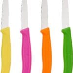 Victorinox 1 4-Piece Set of 3.25 Inch Swiss Classic Paring Knives with Straight Edge, Spear Point, 3.25", Pink/Green/Yellow/Orange