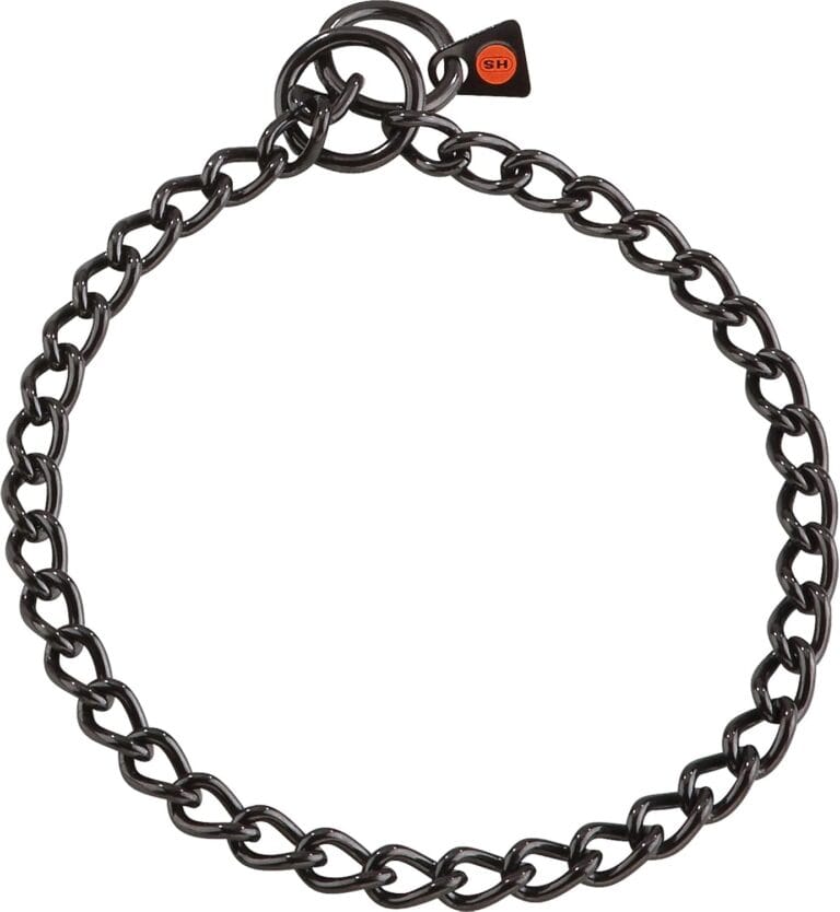 Dogline Herm Sprenger Black Stainless Steel Choke Dog Training Collar No-Pull Slip Chain for Small Medium Large Dogs for Easy Control Show Chain Made in Germany 3mm 24in (60 cm)