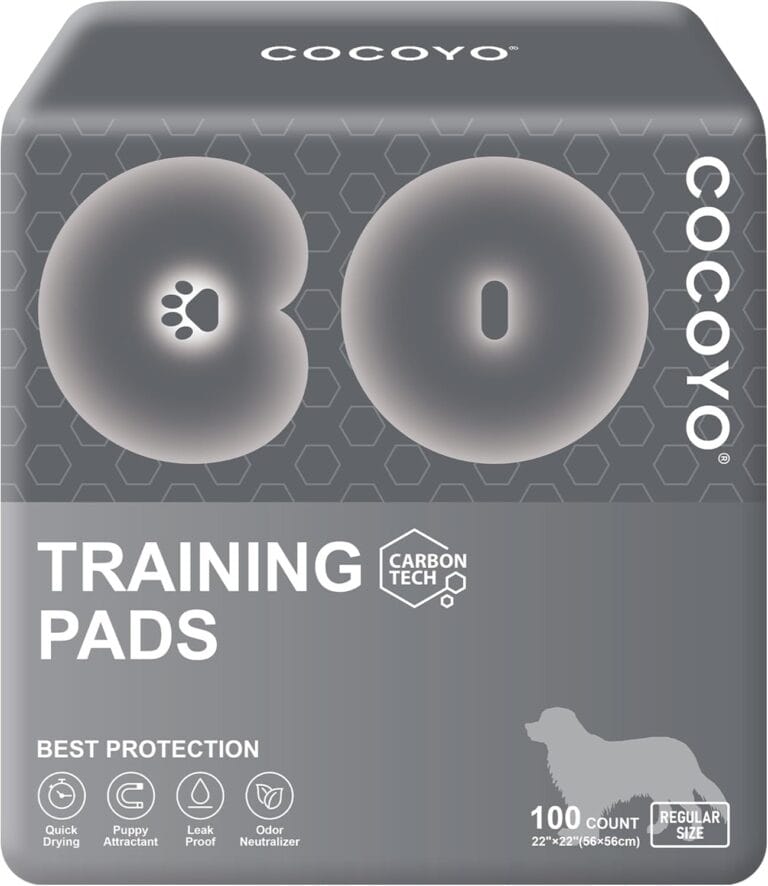 COCOYO Dog Training Pads 丨 Carbon Absorb Eliminating Urine Odor Doggie Training Pads 丨 Premium Charcoal Dog Pee Pads (100 Count, 22x22 inch),Gray