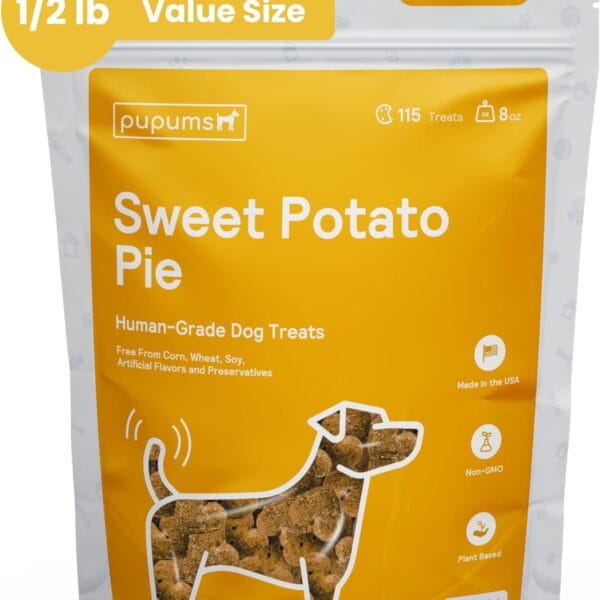 Sweet Potato Dog Treats Organic Ingredients Grain Free Non-GMO Highly Digestible Dog Biscuits Made in USA (8oz)