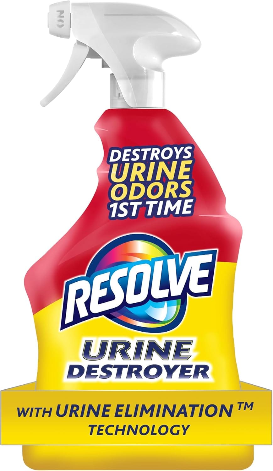 Resolve Urine Destroyer Spray Pet Stain And Odor Remover, Carpet Cleaner Solution For Cat And Dog Urine, 32 Fl Oz Resolve Urine Destroyer Spray Pet Stain and Odor Remover, Carpet Cleaner Solution for Cat and Dog Urine, 32 Fl Oz