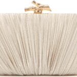 Freie Liebe Clutch Purses for Women Evening Bag Pleated Clutch Bag with Chain for Wedding Party
