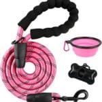 BARKBAY Dog Leashes for Large Dogs Heavy Duty Dog Leash 4/5/6 FT with Comfortable Padded Handle and Highly Reflective Threads for Medium Large Dogs Walking Training Running (5FT-1/2'',Pink)