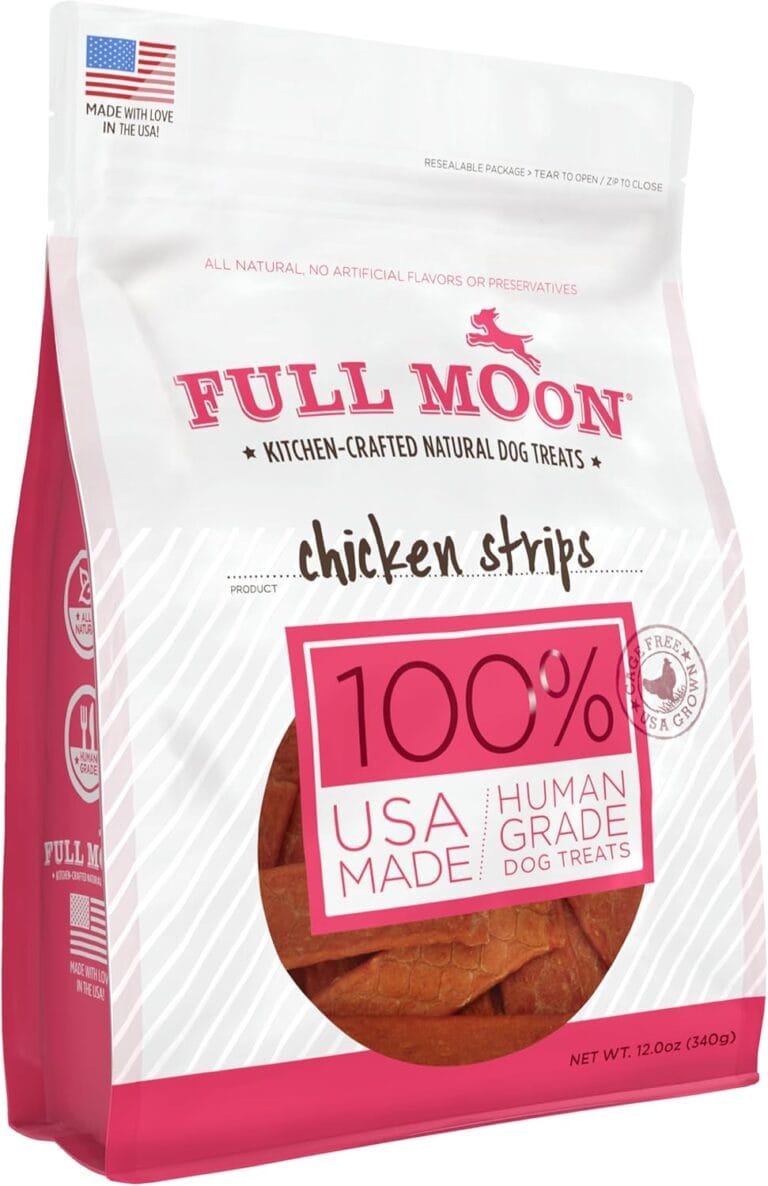 Full Moon Chicken Strips Healthy All Natural Dog Treats Human Grade Made in USA Grain Free 12 oz