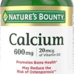 Nature's Bounty Calcium Carbonate & Vitamin D, Supports Immune Health & Bone Health, 600mg Calcium & 800IU Vitamin D3, 250 Tablets