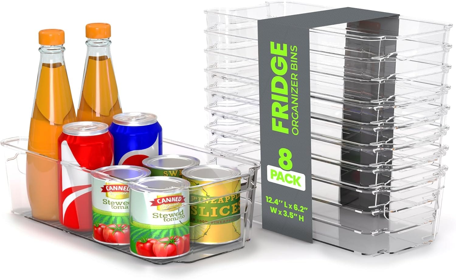 Utopia Home Fridge & Refrigerator Organizer Bins (8 Pack), Clear Stackable Durable Plastic Storage Containers With Easy Grip Handles For Pantry, Kitchen Cabinets & Countertops Utopia Home - Fridge & Refrigerator Organizer Bins (8 Pack), Clear Stackable Durable Plastic Storage Containers with Easy Grip Handles for Pantry, Kitchen Cabinets & Countertops