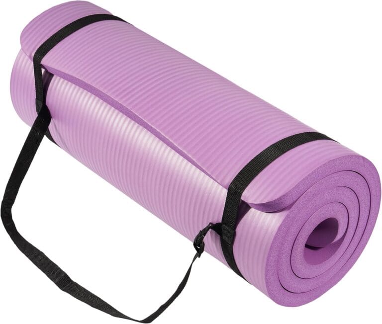 Yoga Mat 1-Inch Extra Thick High-Density Exercise Mat with Non-Slip Surface & Carry Strap for Men & Women Tear-Resistant Pilates Workout Mat for Home Gym, Floor Fitness