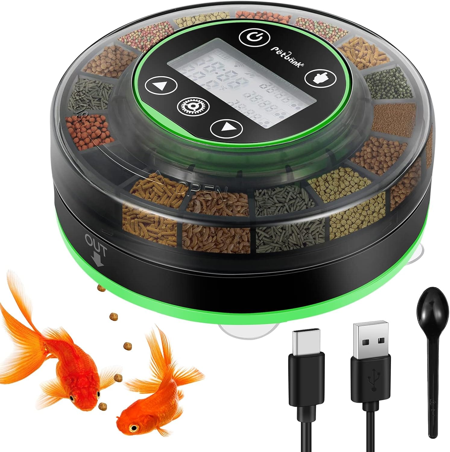 Automatic Fish Feeder For Aquarium Moisture Proof And Precision Feeding Betta Vacation Feeder, USB Rechargeable Auto Fish Food Dispenser With Timer,LCD Display Automatic Fish Feeder for Aquarium - Moisture-Proof and Precision Feeding Betta Vacation Feeder, USB Rechargeable Auto Fish Food Dispenser with Timer,LCD Display