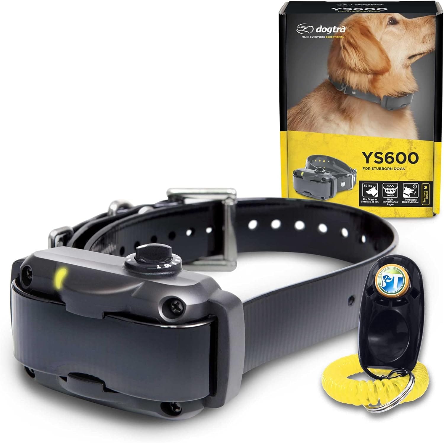Dogtra YS600 Anti Bark Collar for Medium to Large Dogs, Adjustable 10 Intensity Levels, Vibration Warning, Low/High Stimulation, Waterproof, 2-Hour Quick Charge Rechargeable Battery, w/PetsTEK Clicker Dogtra YS600 Anti Bark Collar for Medium to Large Dogs, Adjustable 10 Intensity Levels, Vibration Warning, Low/High Stimulation, Waterproof, 2-Hour Quick Charge Rechargeable Battery, w/PetsTEK Clicker
