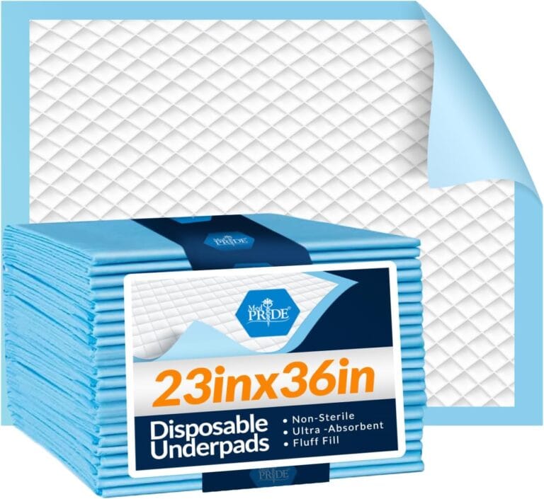 MED PRIDE Disposable Underpads 23'' X 36'' (25-Count) Incontinence Pads, Chux, Bed Covers, Puppy Training | Thick, Super Absorbent Protection for Kids, Adults, Elderly | Liquid, Urine, Accidents