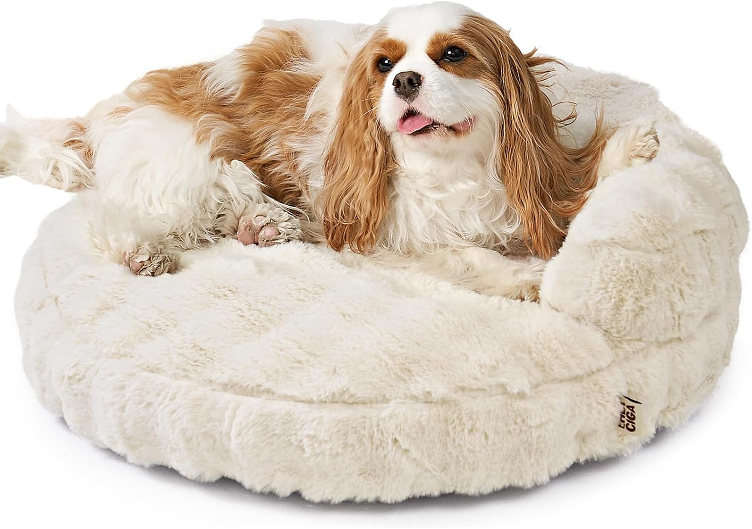 EHEYCIGA Small Dog Bed And Cat Couch For Puppy And Kitten Fluffy Faux Rabbit Fur Pet Sofa With Washable Removable Cover, Waterproof And Non Slip, 23 Inch Cream EHEYCIGA Small Dog Bed and Cat Couch for Puppy and Kitten - Fluffy Faux Rabbit Fur Pet Sofa with Washable Removable Cover, Waterproof and Non-Slip, 23 Inch Cream