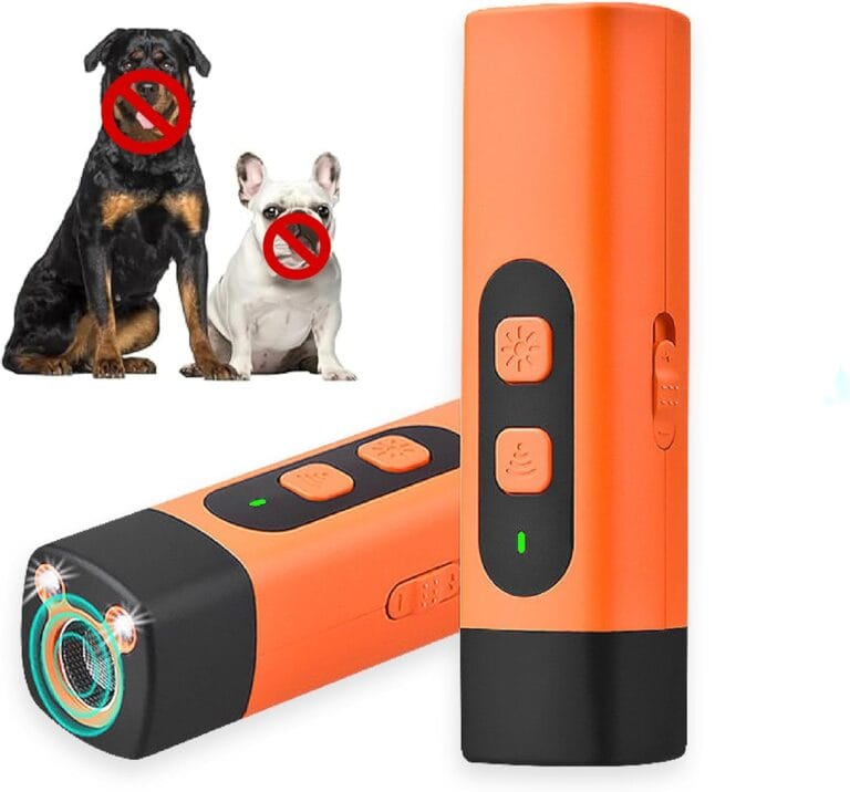 Dog Bark Deterrent Device - Ultrasonic Anti-Bark, Rechargeable for 90 Days - 32ft Range - One-Button Correction for Bad Behavior - Suitable for Indoor & Outdoor Use.