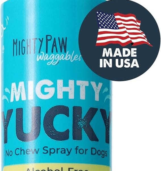 Mighty Paw Waggables Yucky No Chew Spray for Dog (Made in The USA) | Bitter Apple Sprayer for Pets to Stop Chewing. Dog Repellent Spray for Furniture. Anti Chew Sprayer Pets. (8 oz)