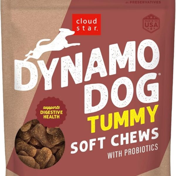 Cloud Star Dynamo Dog Tummy Treats Soft & Chewy Probiotics Support for Dogs (14 oz. Pumpkin and Ginger) (20212)