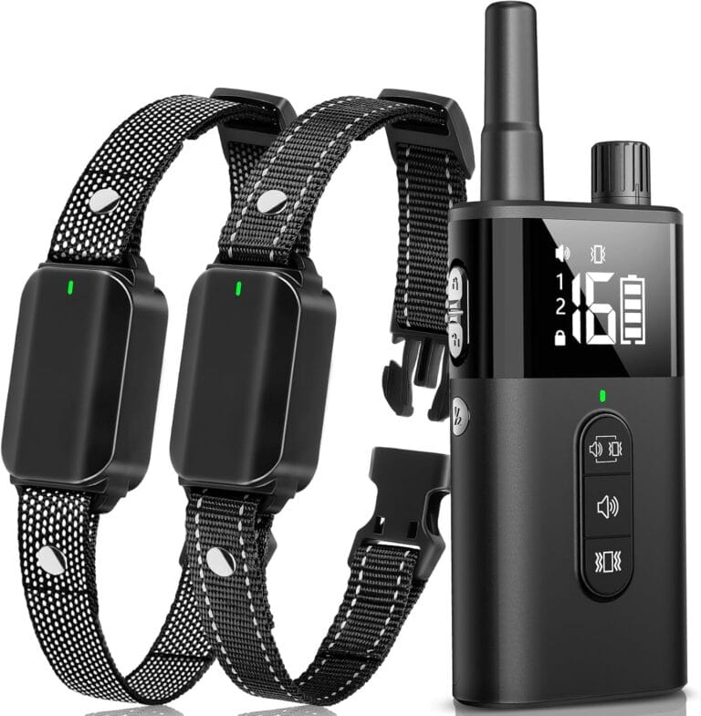 Dog Training Collar with Remote 2 Dogs 10-120 lbs - 3300 ft Waterproof No Shock Vibrating Dog Collar for Large Medium Breed, Rechargeable Beep Vibration Collar with Controller - 2 Pack