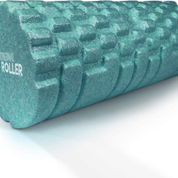 High Density Foam Roller Massager for Deep Tissue Massage of The Back and Leg Muscles - Self Myofascial Release of Painful Trigger Point Muscle Adhesions - 13" Turquoise