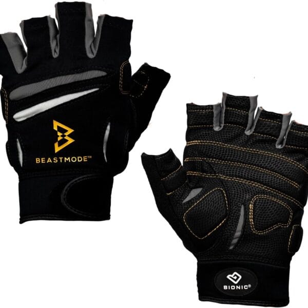 Bionic Men's Beastmode Half Finger Gym Workout Gloves