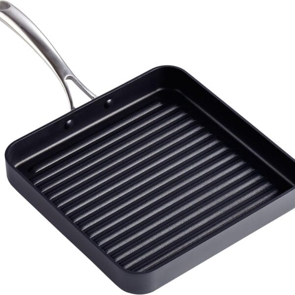 Cooks Standard Nonstick Square Grill Pan 11 x 11-Inch, Hard Anodized Grilling Skillet Pan Cookware for Camping, Home Use
