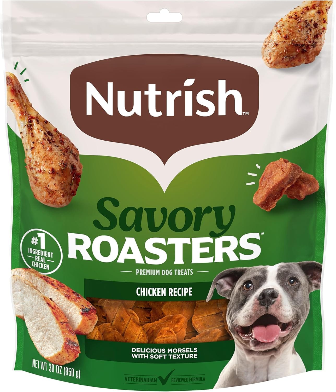 Nutrish Savory Roasters Chicken Recipe Premium Dog Treats, 30 oz. Pouch (Rachael Ray) Nutrish Savory Roasters Chicken Recipe Premium Dog Treats, 30 oz. Pouch (Rachael Ray)
