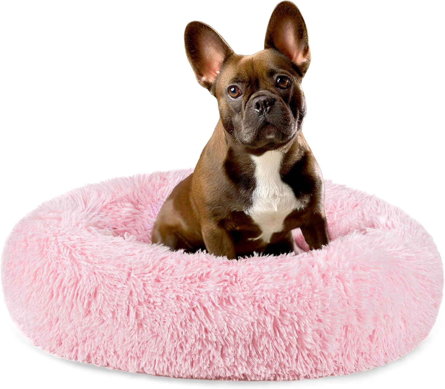 PetAmi Calming Dog Bed for Small Medium Dog Cat, Round Donut Dog Bed Washable, Fluffy Faux Fur Plush Cuddler Pet Kitten Cushion Bed, Anti-Slip, Fits up to 25 lbs, 23 inch, Pink PetAmi Calming Dog Bed for Small Medium Dog Cat, Round Donut Dog Bed Washable, Fluffy Faux Fur Plush Cuddler Pet Kitten Cushion Bed, Anti-Slip, Fits up to 25 lbs, 23 inch, Pink